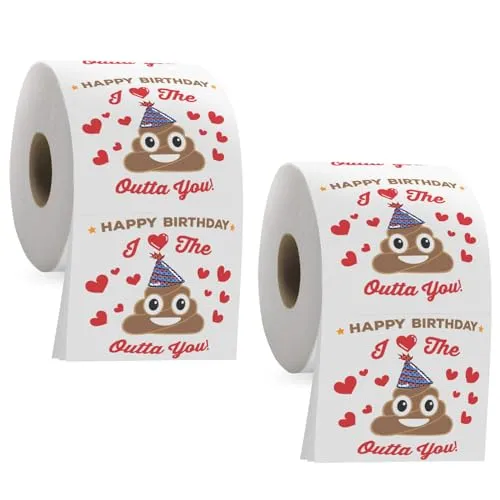 TECKI 2 Rollen Toilettenpapier mit Poop Muster in schwarz von SEPWGUMD