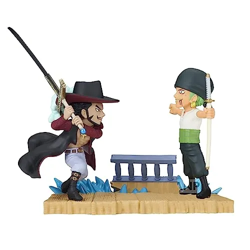 Banpresto BP88603P Roronoa Zoro Vs Dracule Mihawk Figur - Model Statuen, handgefertigte PVC-Figur aus One Piece, ideal für Sammler und Anime-Fans, kommt in versiegelter Box mit Basishalter.