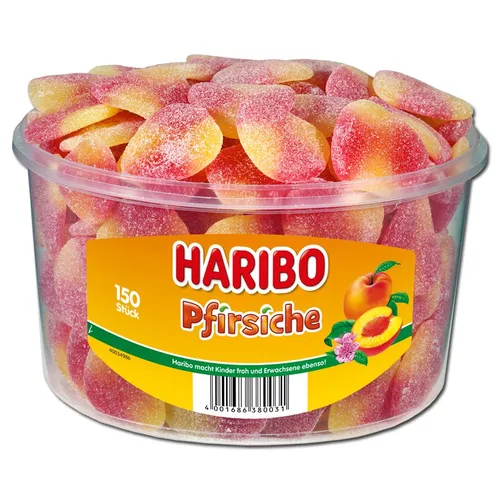 Haribo Pfirsiche, Fruchtgummi, sauer, 150 Stück 6,13€/1kg