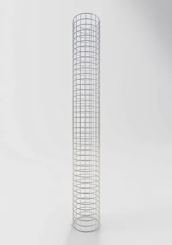 Gabionensäule rund feuerverzinkt, 27 cm Durchmesser, 200 cm Höhe - Gabionen für den Garten: Hochwertige, feuerverzinkte Gabionensäule, stabil und bereits montiert, ideal als dekorativer Zaunpfosten oder Sichtschutz.