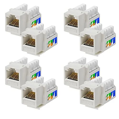 UC-Express 8x Keystone Jack Modul für CAT6 Kabel bis 10 Gbit/s mit Verschluss Werkzeuglos STP RJ45 Buchse Netzwerkkabel Verbinder Patchpanel Netzwerkdose
