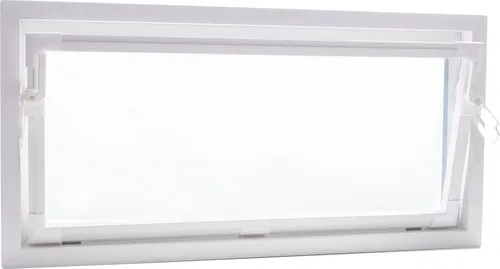 ACO 80cm Kippfenster aus Einfachglas - Baudrainagen - 80 x 50 cm Fenster aus wärmeisolierendem Kunststoff mit optimaler Regendichtigkeit und leicht zu reinigender Oberfläche.