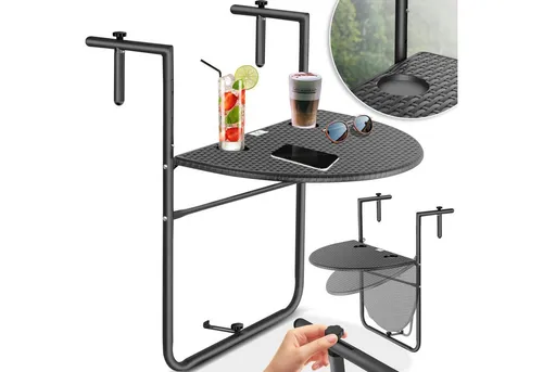 KESSER Balkonhängetisch, Balkonhängetisch klappbar Balkontisch zum Einhängen Balkon