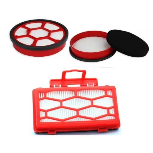 MisterVac Set kompatibel mit Dirt Devil DD 2324 - Staubsaugerzubehörset mit 2x Staubehälterfilter, 2x Schaumstofffilter und 1x Hepa Auslassfilter für reine Abluft und optimale Filterung von Feinstaub und Allergenen.