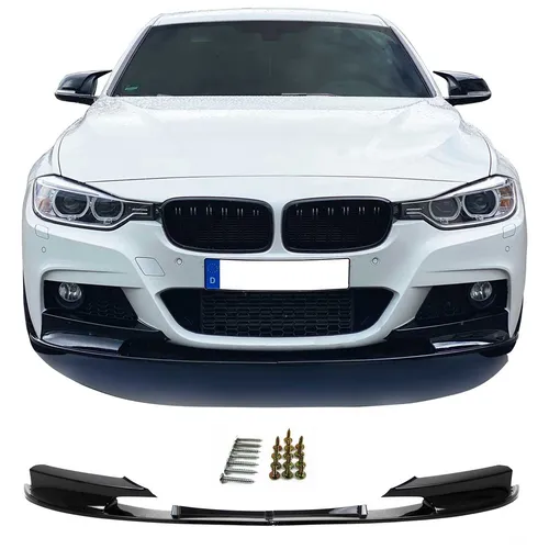 JOM Frontspoiler Lippe Stoßstange für BMW F30 F31 2011-2019 schwarz glänzend - Hochwertiger Frontspoiler für BMW F30 F31, sorgt für einen sportlichen Look und verbesserte Aerodynamik. Einfache Montage, aus robustem PP-Kunststoff, ideal für Tuning-Enthusiasten.
