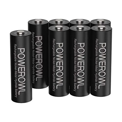POWEROWL AA Akkus 1,2 V NiMH 8 Stück hohe Kapazität 2800mAh Akku AA 1200 Zyklen
