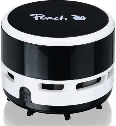 Peach Tischstaubsauger Mini schwarz - Handstaubsauger mit hoher Saugkraft, kompakt und ideal für Zuhause oder Büro. Batteriebetrieben mit einfacher Ein-Knopf-Bedienung.