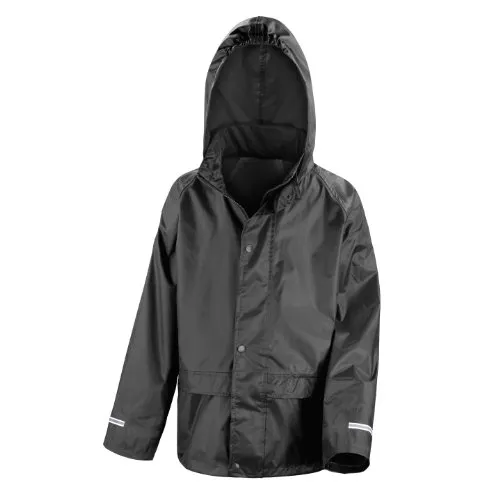 Result Kinder Regenjacke/Regenüberjacke (9-10 Jahre) (Schwarz)