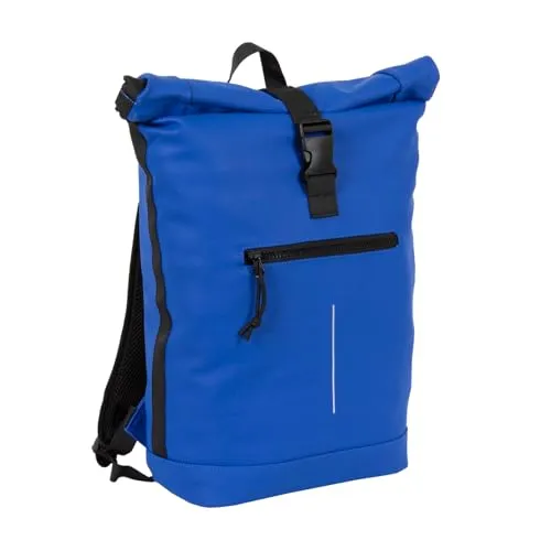 New Rebels Unisex Wasserabweisender Rolltop-Rucksack – 21l Rolltop-Backpack mit 15,6-Zoll-Laptopfach – Reiserucksack mit Klickverschluss – Rucksack mit Vordertasche – flexible Aufbewahrung