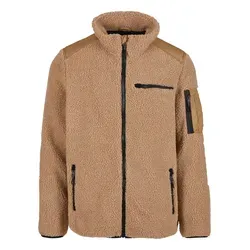 Brandit Teddyfleece Ramble Jacket - Camel, Größe M - Funktionsjacke aus Teddyfleece mit Ripstop-Einsätzen, ausgestattet mit mehreren Reißverschluss-Taschen für sicheren Stauraum und optimalen Tragekomfort.