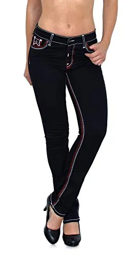 ESRA Damen Jeans Straight Leg J755 – Bequeme Jeanshose in großen Größen - Hochwertige Straight Leg Jeans aus Baumwolle mit idealem Stretch. Bequeme Passform und 5-Pocket Design. Erhältlich bis Größe 52 für optimalen Tragekomfort.