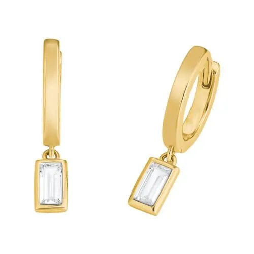 s.Oliver Creolen 925 Sterling Silber Damen Ohrschmuck, mit Zirkonia synth., 1,5 cm, Gold, Kommt in Schmuck Geschenk Box, 2029426