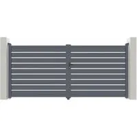Produktbild Casanoov Doppelflügeltor Vogel 400x180cm Grau aus Aluminium