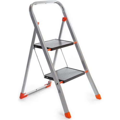 Toolland Trittleiter 2 Stufen klappbar mit Sicherheitsbügel
