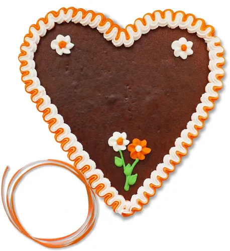 Lebkuchenherz 21cm mit Rand & Deko