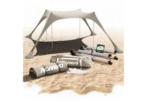 MOMEVO® Sunsail Strandzelt – UV-Schutz Sonnensegel für Familien