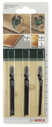 Bosch Accessories 2609256788 3tlg. Stichsägeblatt-Set T-Schaft T 101 BIF (2x) T 101 AOF 3St.