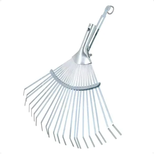 Rekord Laubbesen (Metall) mit Ring (verzinkt) - verstellbare Arbeitsbreite 27-50 cm - ohne Stiel, Laubrechen, Fächerbesen, Laubharke, Laubfeger, Drahtlaubbesen