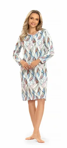comtessa Nachthemd Ascafa Damen Nachthemd Langarm Knopfleiste Mehrfarbig
