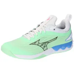 Mizuno WAVE LUMINOUS 3 Neo Mint/Black/Frontier Blue - Herren Hallenschuhe - Leichtgewichtige Hallenschuhe mit MIZUNO ENERZY NXT für optimale Dämpfung und Energierückgabe. Gewebtes Obermaterial sorgt für perfekten Sitz und Atmungsaktivität.