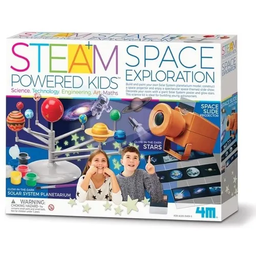 Educational Kit Space Exploration 4m 4893156055378 - Gesellschaftsspiel mit Planetariumsmodell und Weltraumprojektor, ideal für junge Astronomen, die das Sonnensystem entdecken möchten.