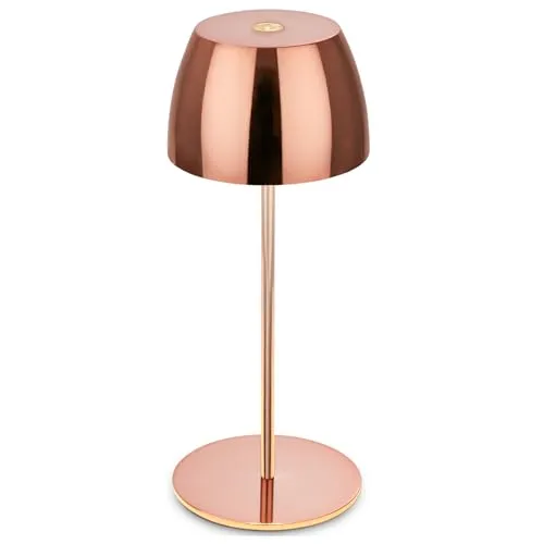 BRILONER Mini LED Tischlampe kabellos IP44 - Stilvolle und kompakte Nachttischlampe mit stufenlosem Touchdimmer und warmweißem Licht. Ideal für Innen- und Außenbereich dank IP44, schnell aufladbar über USB-C.