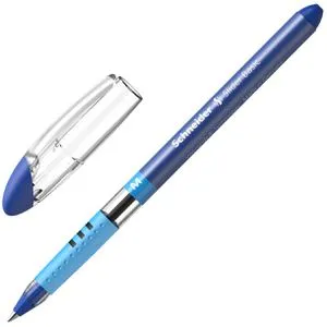Schneider Slider M Kugelschreiber blau - Einweg-Kugelschreiber mit Viscoglide-Technologie, gummierte Griffzone für komfortables Schreiben