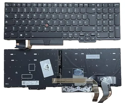 T-ProTek DEUTSCHE-Tastatur Schwarz Rahmen Beleuchtung,Trackpoint für Lenovo ThinkPad E580 20KT