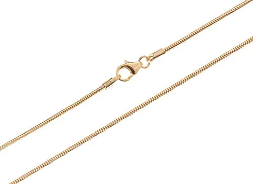 Silberketten Store Schlangenkette 333 Gold 45cm Länge I elegante Goldkette 1,4mm Stärke im klassischen Design I kompakte Echtgold Halskette mit Karabiner Verschluss