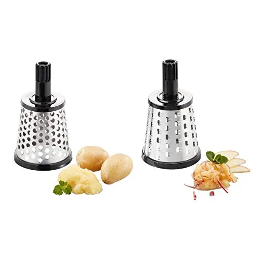 Gefu 19010 Schneidtrommeln Krone/Bircher Transforma - Gemüsehobel & -schneider mit zusätzlichen Edelstahl-Trommeln für vielseitiges Schneiden von Hartkäse und Müsli, ideal für kreative Küchen.