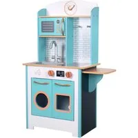 Teamson Kids Little Chef Retro Holzspielküchenspielzeug Blau Weiß