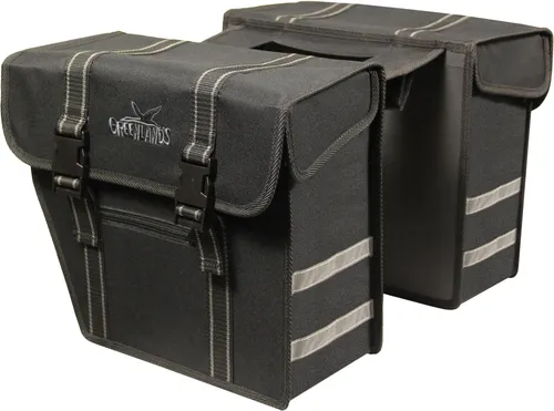 GREENLANDS BICYCLE BAGS Doppel Fahrradtasche - Fahrradtasche aus wasserdichtem Polyester mit 40 l Volumen, ideal für längere Touren und sicherer Transport durch Klettverschluss-Befestigung.