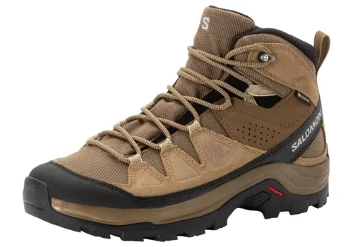 Salomon QUEST ROVE Gore-Tex® Wanderschuh - Wasserdicht in Beige/Braun 41 1/3 EU - Wanderschuhe mit GORE-TEX® Membran für höchsten Wetterschutz, atmungsaktives Obermaterial aus Leder/Textil und ideal für anspruchsvolle Wanderungen.