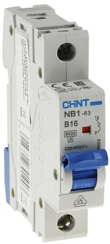 Leitungsschalter/Sicherungsautomat B16 16A, 1-polig für DIN Trägerschiene