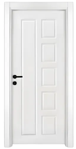 Stilvolle Weiße Wohnungstür BY-546 für modernes Wohnen - Moderne Kompletttür mit PVC-Beschichtung, ideal für jeden Raum. Maße: 96 x 209 cm, 1 Türblatt, einfache Installation, 2 Jahre Herstellergarantie.