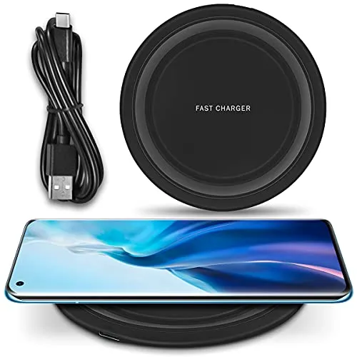 QI Induktive Ladestation 15W kompatibel mit Motorola Edge + 2023 Induktionsladegerät Ladematte Wireless Charger Kabelloses Universal Schnellladegerät, Farbe:Schwarz