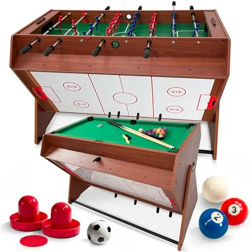 THUNDER®️ SMART 3in1 Tisch | Billard, Tischfußball & Airhockey