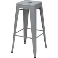 4er-Set Barhocker MCW-A73 - Stapelbare Tresenhocker im Industriedesign - Barmöbel: 4er-Set stilvolle Barhocker aus grauem Metall, stapelbar und ideal für moderne Räume. Perfekt für Gastronomie oder Zuhause.
