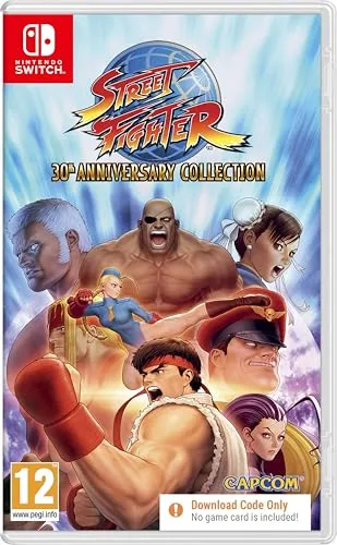 Switch Street Fighter Anniversary Collection (Code in Box) - Games: Feiere 30 Jahre Street Fighter mit 12 klassischen Titeln, inklusive Online-Modus und Charakter-Viewer für nostalgische Kämpfer!