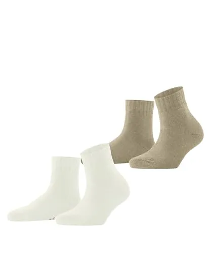ESPRIT Damen Socken Plush W Sso Baumwolle einfarbig 2 Paar, Mehrfarbig Off-White Sand Melange 0010, 39-42
