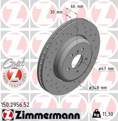 Zimmermann Bremsscheibe SPORT Z 150.2956.52 - Hochleistungsbremsscheibe für optimale Bremskraft und Sicherheit, ideal für sportliche Fahrweise und verbesserte Fahrzeugkontrolle.
