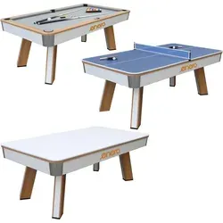 Multifunktionstisch 3 in 1 213,4x111,8x81,2 cm – Billard, Tischtennis & Esstisch, eleganter Spiel- und Esstisch von Enero für Zuhause, Büro & F... - Weiß