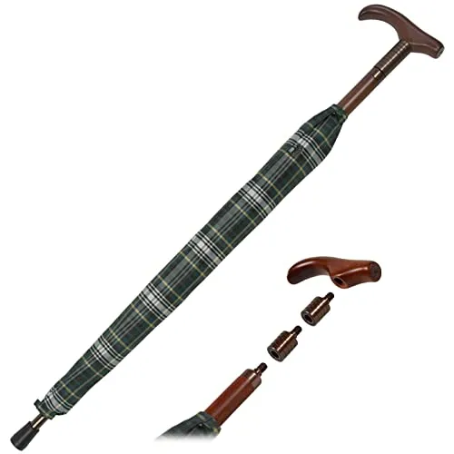 iX-brella höhenverstellbarer Stützschirm mit Holzgriff in grün von iX-brella