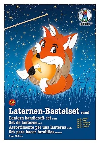Ursus 18700014 - Laternen Bastelset Fuchs, ideal für Sankt Martinszüge und Kinderfeste, ca. 21,8 x 31 x 10,3 cm