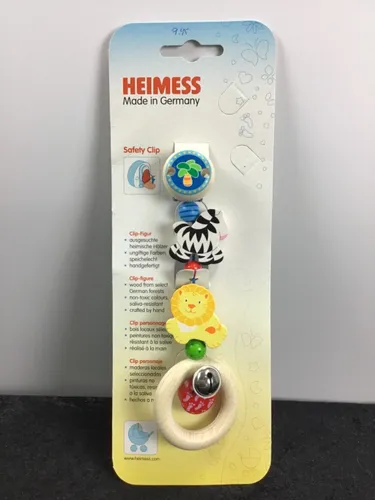 Clipfigur für Kinderwagen,Fa. Heimless,mehrfarbig, Holz,9teilig,Figur,Ring,