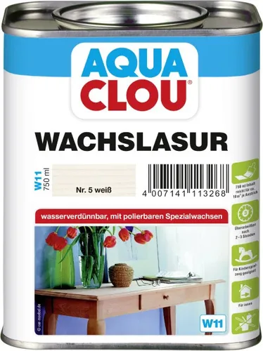 Produktbild Aqua Clou Wachslasur 750 ml in Weiß