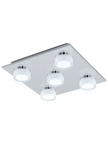 EGLO LED Deckenlampe Romendo 1 - 5-flammige dimmbare Badezimmerlampe - Wandleuchten für das Bad, spritzwassergeschützt (IP44), dimmbar für individuelle Lichtgestaltung und ideal für stilvolle Badezimmerbeleuchtung.