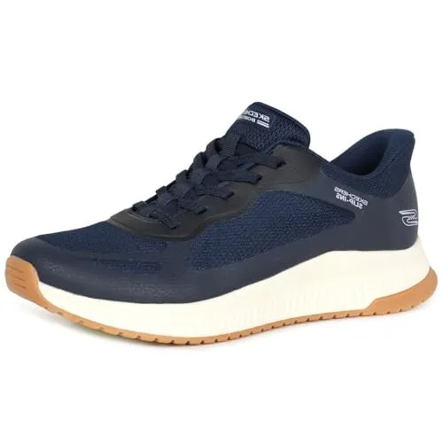 Skechers Damen Bobs Squad 4 Staple Look Sneakers - Navy, 38 EU - Damen-Sneaker mit anatomisch geformter, stoßdämpfender Zwischensohle für optimalen Komfort und flexibler Traktionslaufsohle.