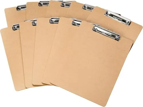 Amazon Basics Hartplatten-Klemmbrett - 10er-Pack, Braun von Amazon