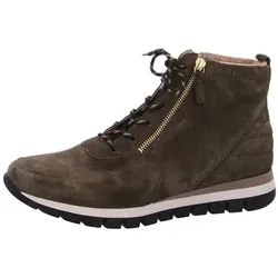 Gabor Comfort Schnürstiefel Grün - Wanderschuhe mit warmem Kunstfellfutter und praktischem Wechselfußbett für individuelle Einlagen. Ideal für stilvolle Herbst- und Winterlooks.